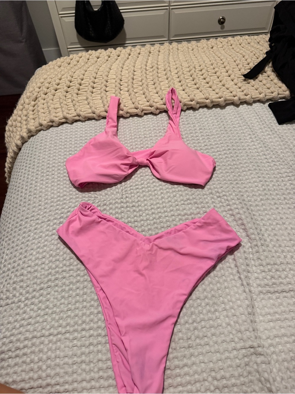 Amazon Pink Women Swim Bikini Two-Piece Set